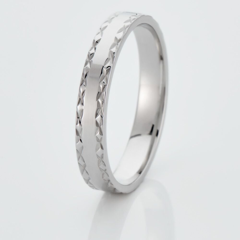 Alliance Ghislain Argent Blanc - Alliances créatives Homme | Marc Orian
