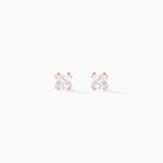 Boucles D'oreilles Puces Doreen Carre Or Rose Oxyde De Zirconium - Puces Femme | Marc Orian