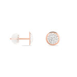 Boucles D'oreilles Puces Edmee Cercle 0 Or Rose Strass - Puces Femme | Marc Orian