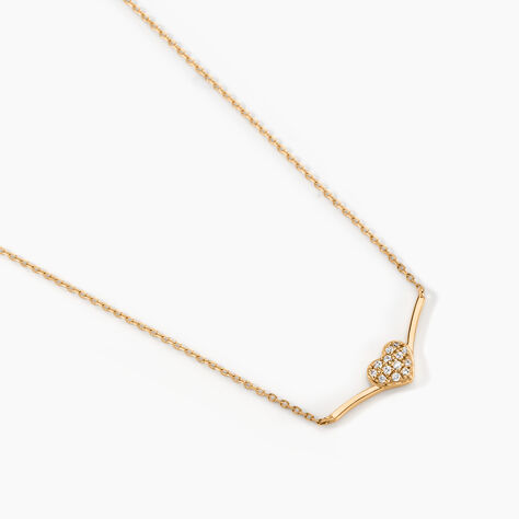 Collier Eclat D'amour Or Jaune Oxyde De Zirconium - Colliers avec pierres Femme | Marc Orian