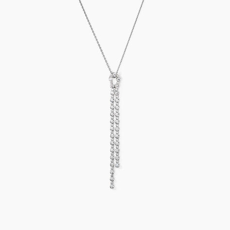 Collier Mayfair Argent Blanc Oxyde De Zirconium - Colliers avec pierres Femme | Marc Orian