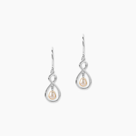 Boucles D'oreilles Pendantes Walae Argent Blanc Perle De Culture - Pendantes Femme | Marc Orian