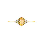 Bague Diapre Or Jaune Citrine Oxyde De Zirconium - Bagues pierres fines Femme | Marc Orian