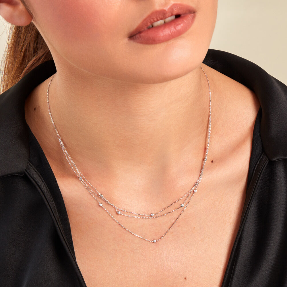 Collier Jiliane Argent Blanc Diamant Synthétique - Colliers avec pierres Femme | Marc Orian