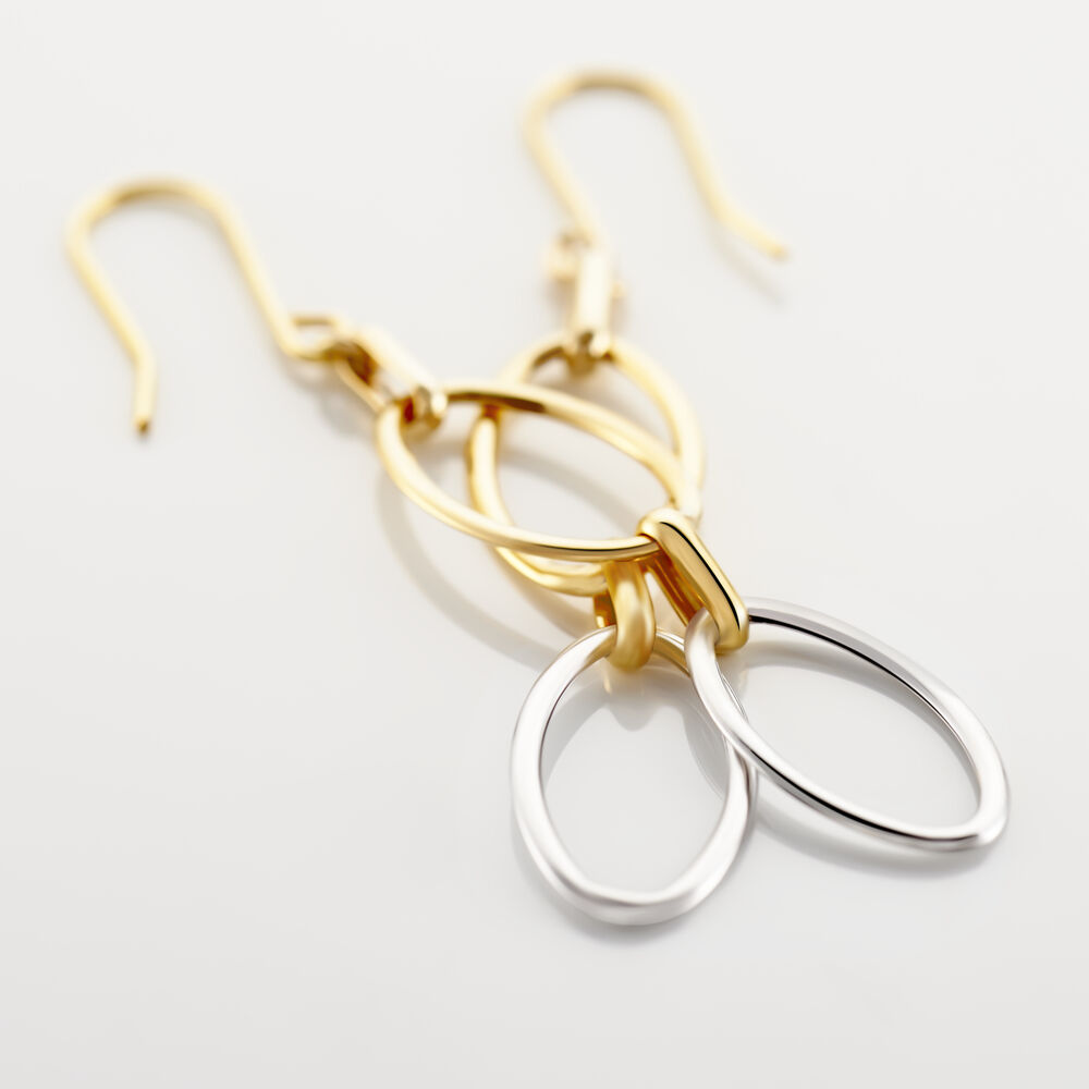 Boucles D'oreilles Pendantes Lucia Or Bicolore - Pendantes Femme | Marc Orian