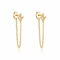 Boucles D'oreilles Pendantes Erma Plaqué Or Doré Oxyde De Zirconium