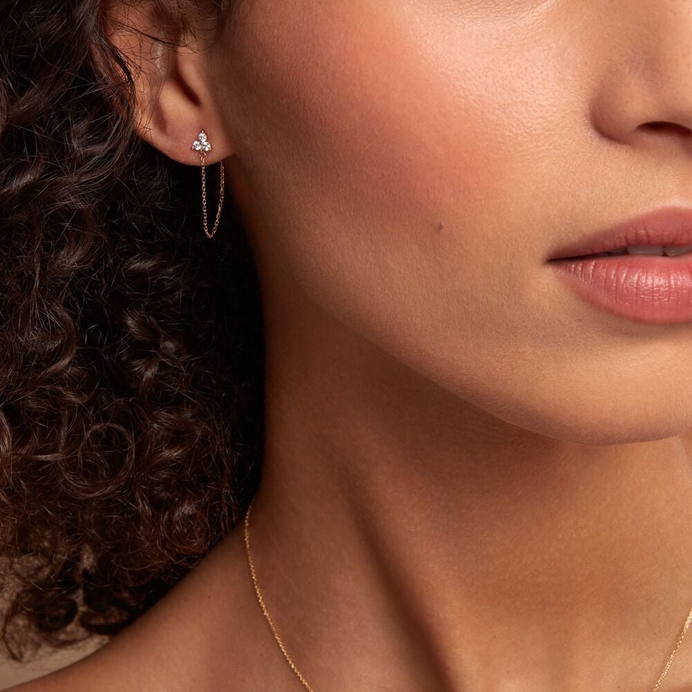 Boucle D'oreille Unitaire Edweena Or Jaune Oxyde De Zirconium - Piercings d'oreilles Femme | Marc Orian
