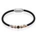 Bracelet Jourdan Caoutchouc Noir Agate - Bracelets chaînes Homme | Marc Orian