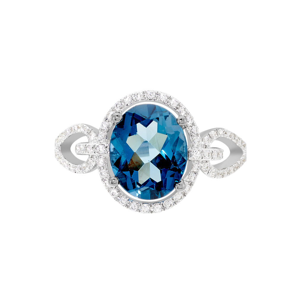 Bague Ayanna Or Blanc Topaze Et Oxyde De Zirconium - Bagues Femme | Marc Orian