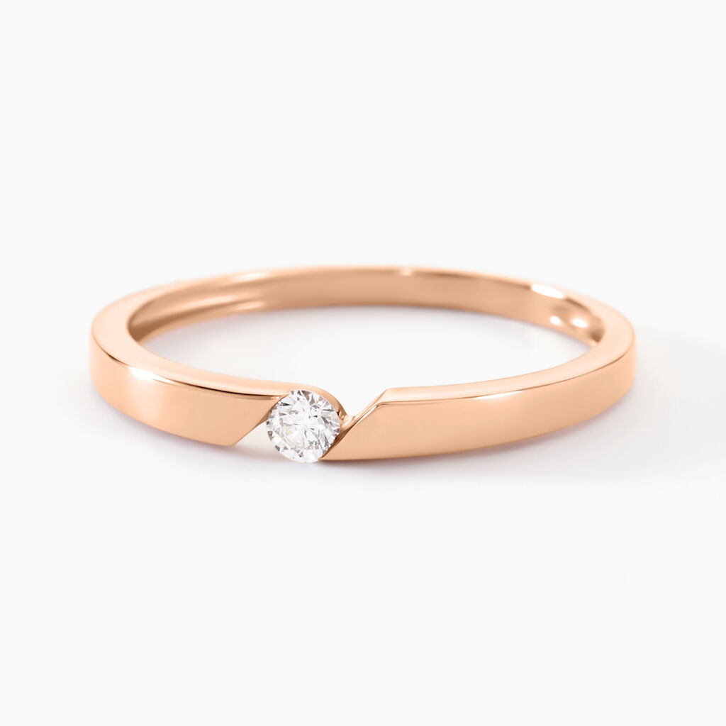 Bague Solitaire Anilie Or Rose Diamant - Parures de mariage Femme | Marc Orian