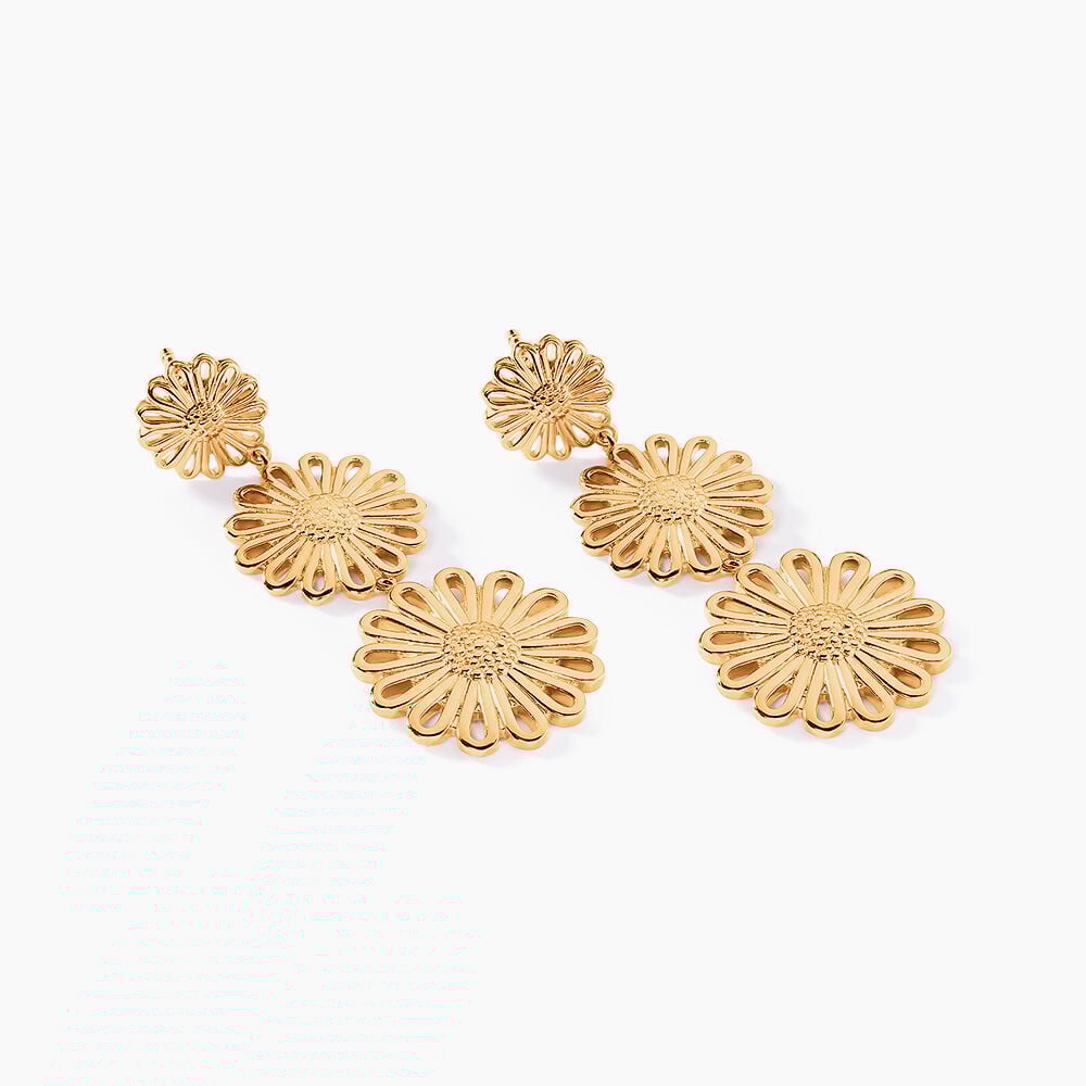Boucles D'oreilles Pendantes Mahonia Plaqué Or Doré - Pendantes Femme | Marc Orian