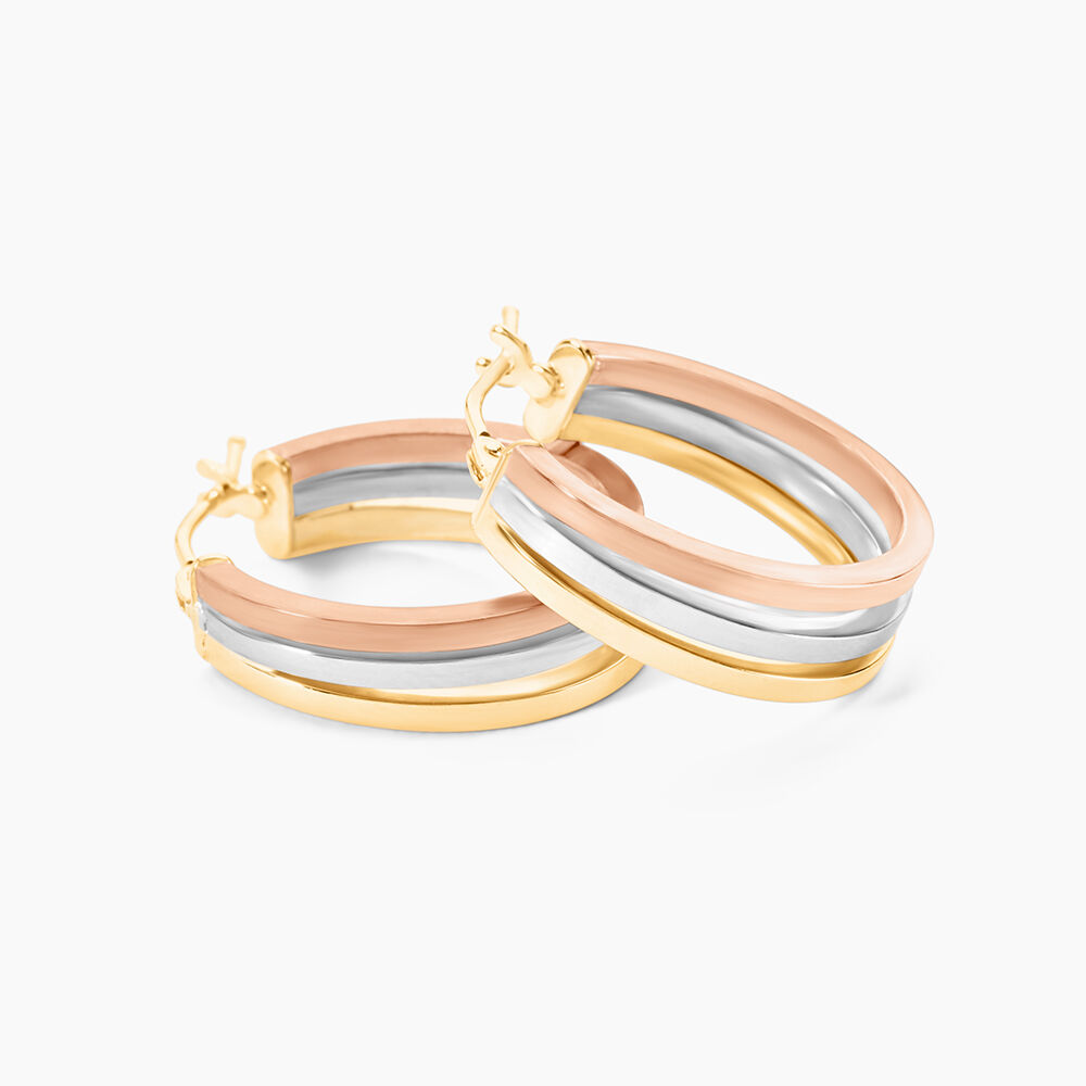 Cr&eacute;oles Iba Or Tricolore - Cr&eacute;oles Femme | Marc Orian