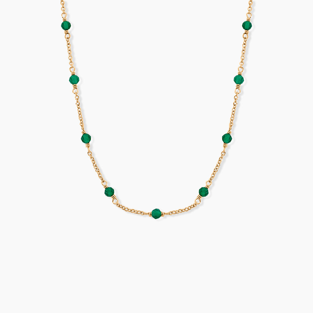 Collier Calliope Plaqu&eacute; Or Dor&eacute; Agate - Colliers avec pierres Femme | Marc Orian
