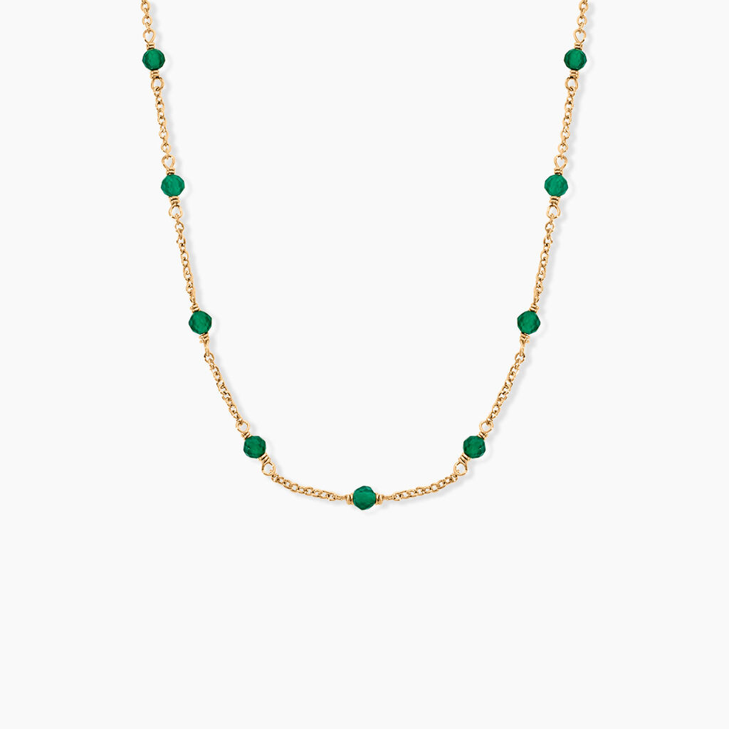 Collier Calliope Plaqu&eacute; Or Dor&eacute; Agate - Colliers avec pierres Femme | Marc Orian