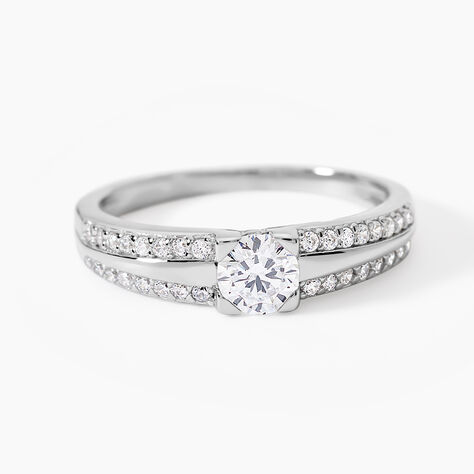 Bague Solitaire Maevane Argent Blanc Oxyde De Zirconium - Bijoux fantaisie Femme | Marc Orian