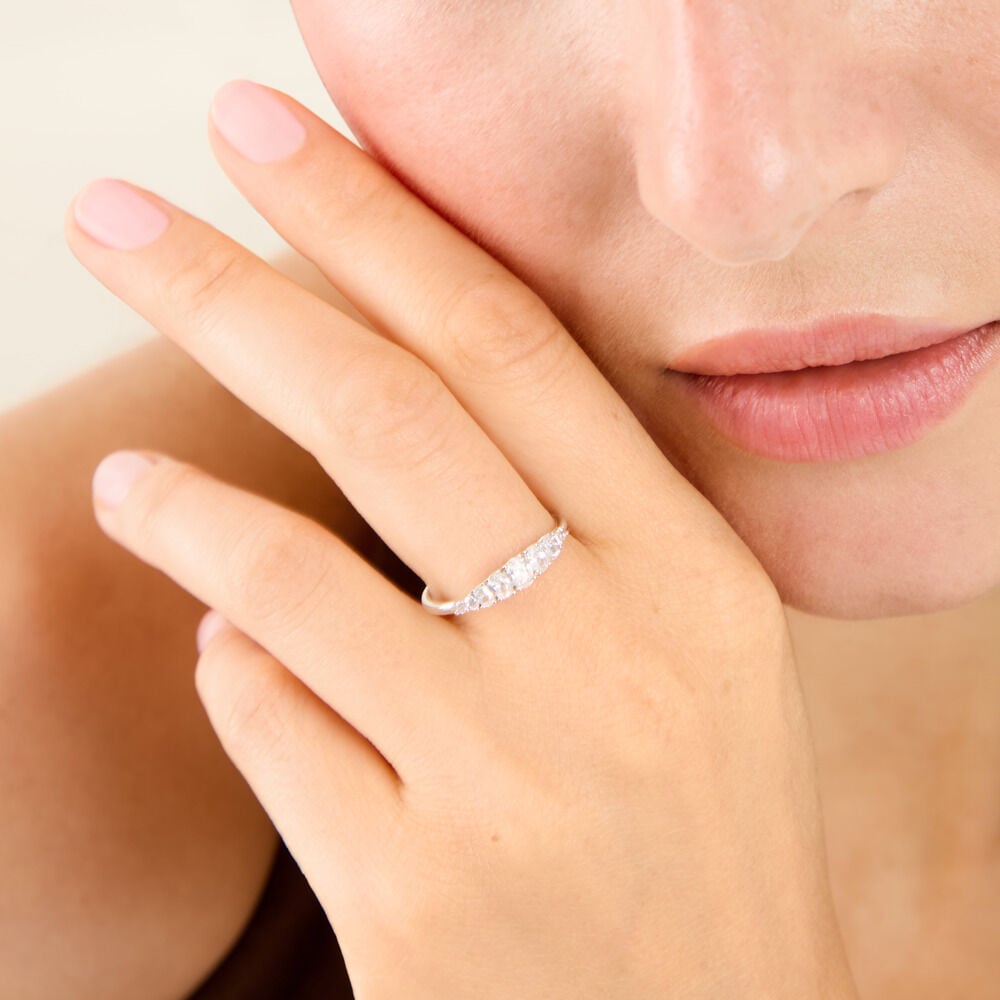 Bague Magma Argent Blanc Oxyde De Zirconium - Bijoux fantaisie Femme | Marc Orian