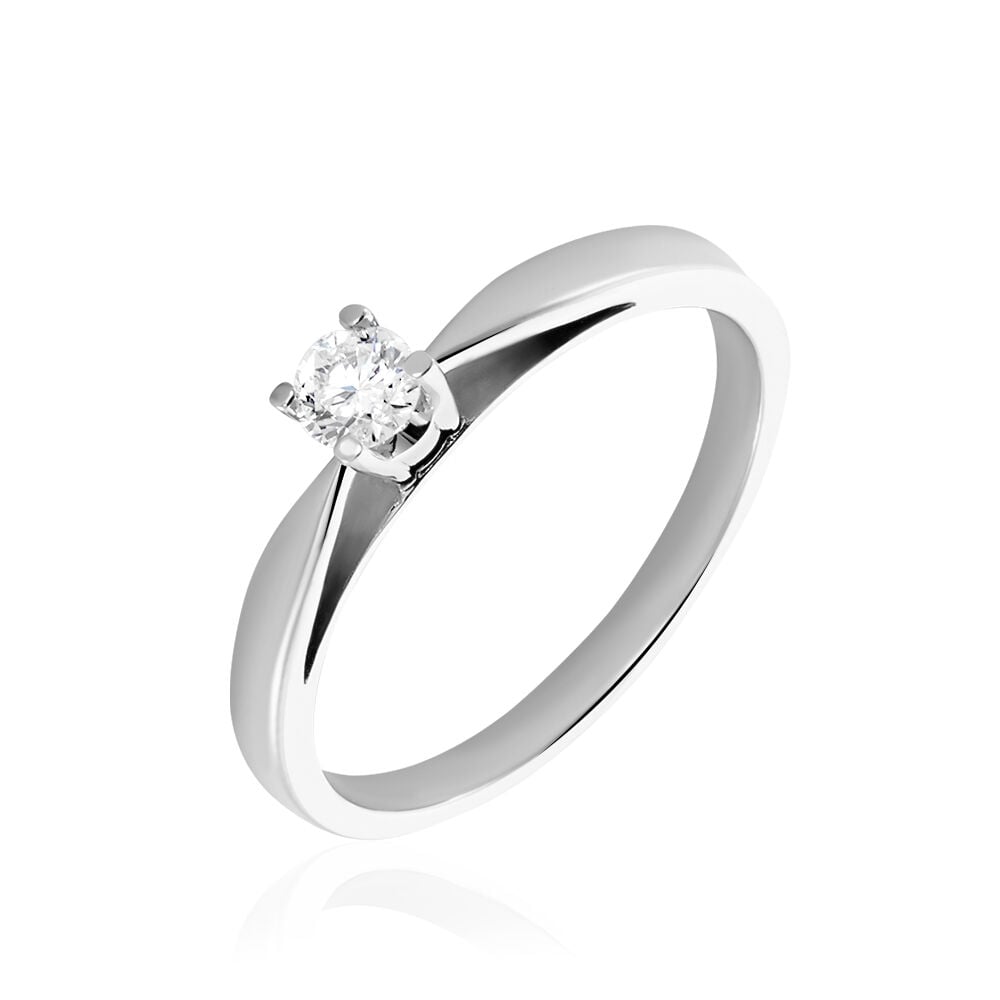 Bague Solitaire Celina Or Blanc Diamant - Solitaires Femme | Marc Orian