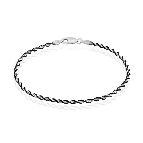 Bracelet Abie Torsade Argent Bicolore - Bracelets mailles Femme | Marc Orian