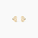 Boucles D'oreilles Puces Huan C&oelig;ur Or Jaune Oxyde De Zirconium - Puces Femme | Marc Orian