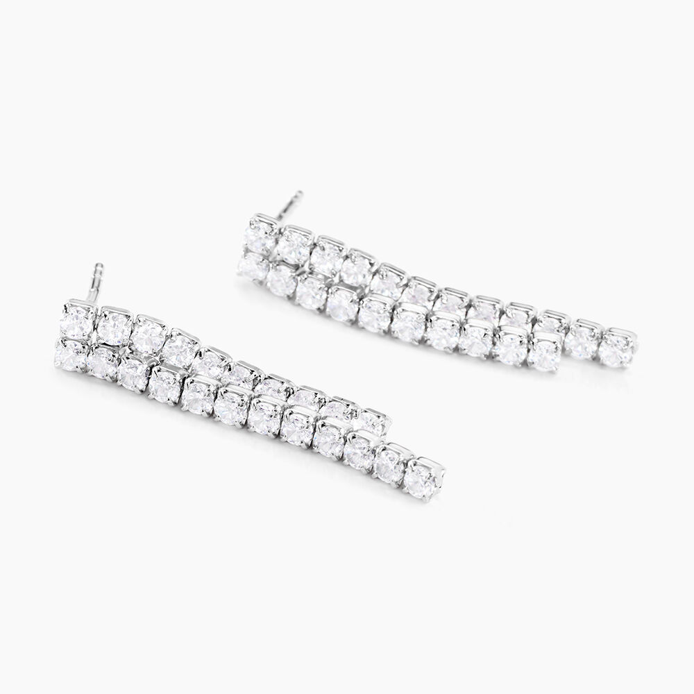 Boucles D'oreilles Pendantes Louann Argent Blanc Oxyde De Zirconium - Pendantes Femme | Marc Orian
