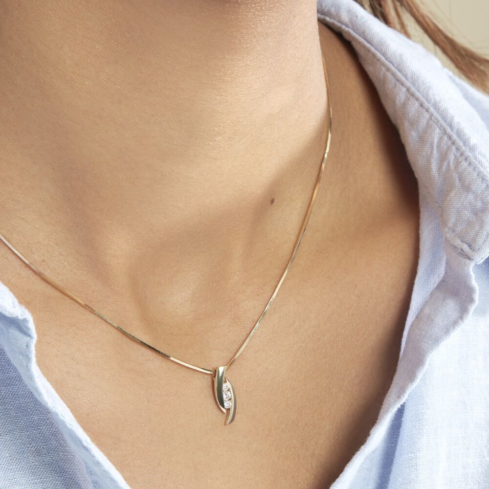 Collier Trilogie Or Jaune Diamant - Colliers avec pierres Femme | Marc Orian