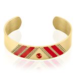 Bracelet Manchette Imagine Tamera Acier Jaune Jaspe - Bracelets Pierre Femme | Marc Orian