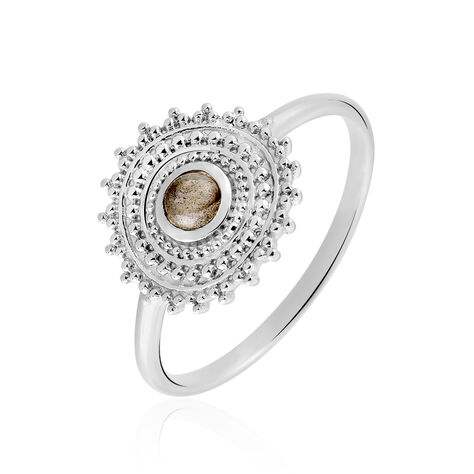 Bague Nyoko Argent Blanc Labradorite - Bagues avec pierre Femme | Marc Orian
