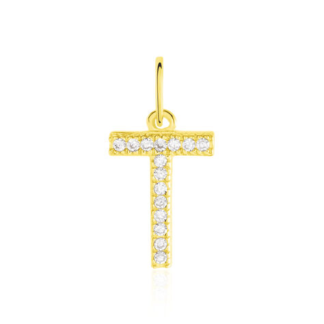 Pendentif Lettre T Or Jaune Oxyde - Pendentifs Famille | Marc Orian