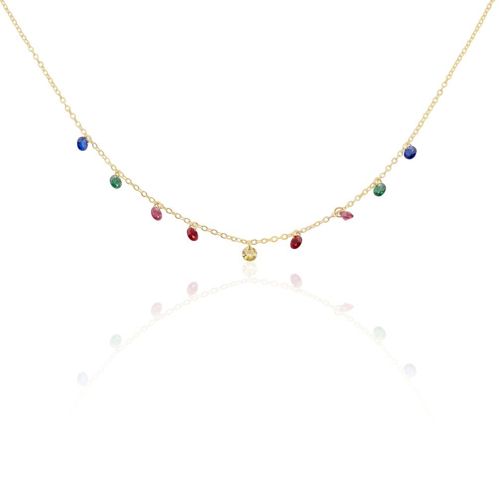 Collier Plaqué Or Myosothis Pierres Artificielles - Colliers avec pierres Femme | Marc Orian