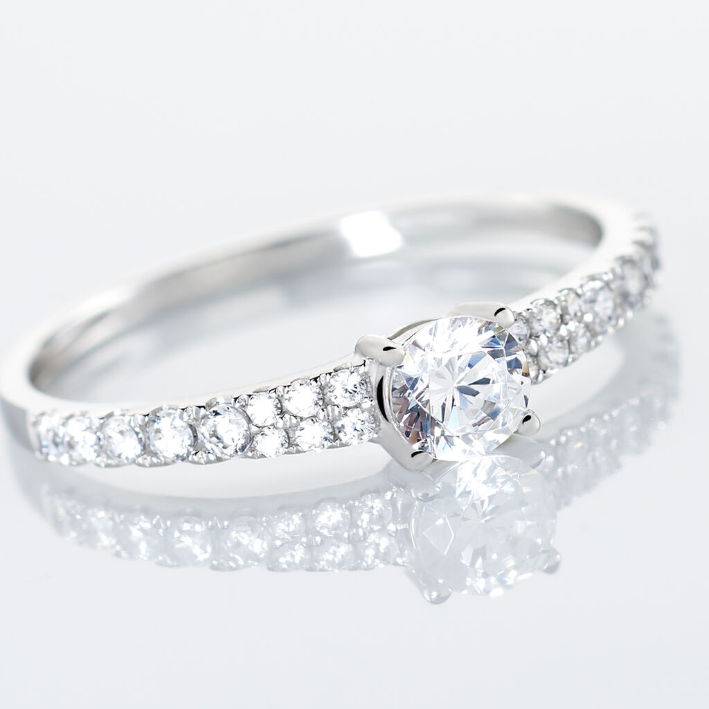 Bague Solitaire Francoise-marie Or Blanc Oxyde De Zirconium - Bagues Solitaire Femme | Marc Orian