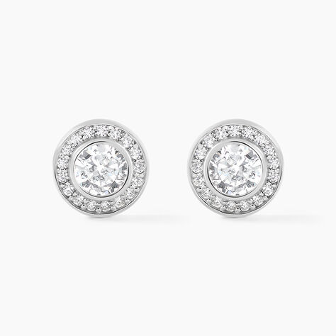 Boucles D'oreilles Puces Marquise Argent Blanc Oxyde De Zirconium - Puces Femme | Marc Orian