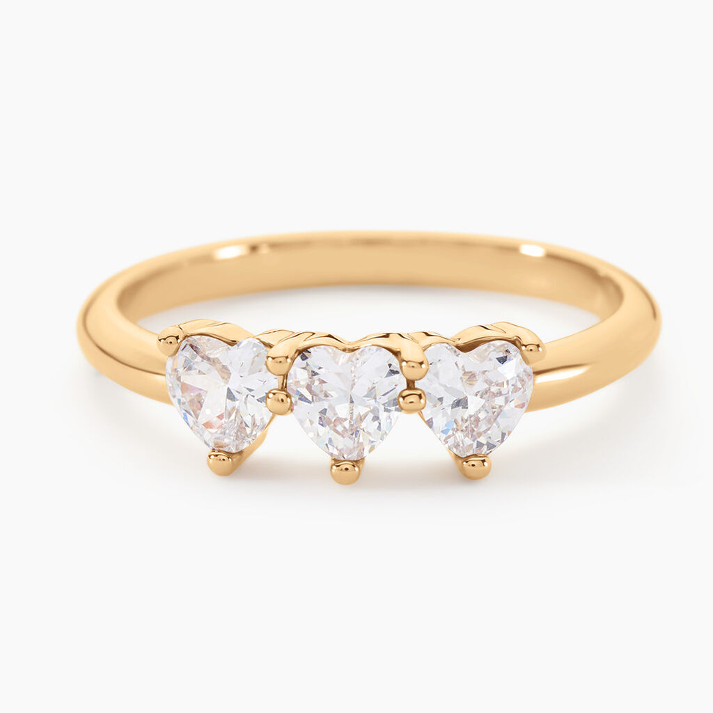 Bague Po&eacute;sie Ros&eacute;e Plaque Or Jaune Oxyde De Zirconium - Bijoux fantaisie Femme | Marc Orian