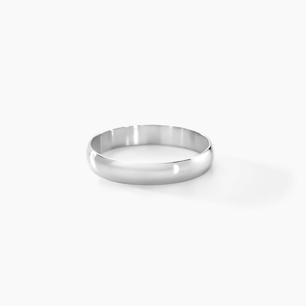 Alliance Meredithe Demi Jonc Classique Or Blanc - Alliances duo Famille | Marc Orian