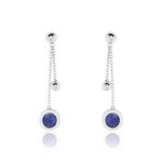 Boucles D'oreilles Pendantes Franzine Argent Blanc Lapis Lazulis - Boucles d'oreilles pampille Femme | Marc Orian