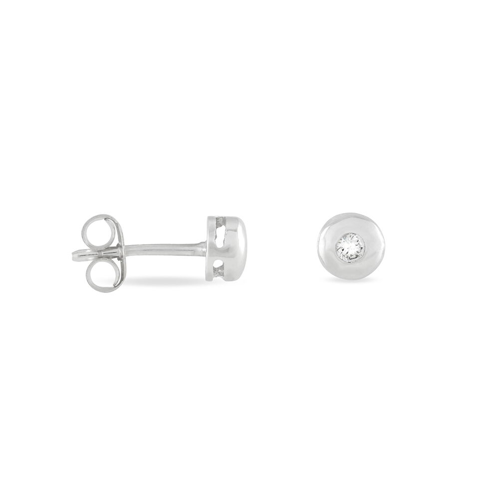 Boucles D'oreilles Puces Argent Blanc Oxyde De Zirconium - Puces Femme | Marc Orian