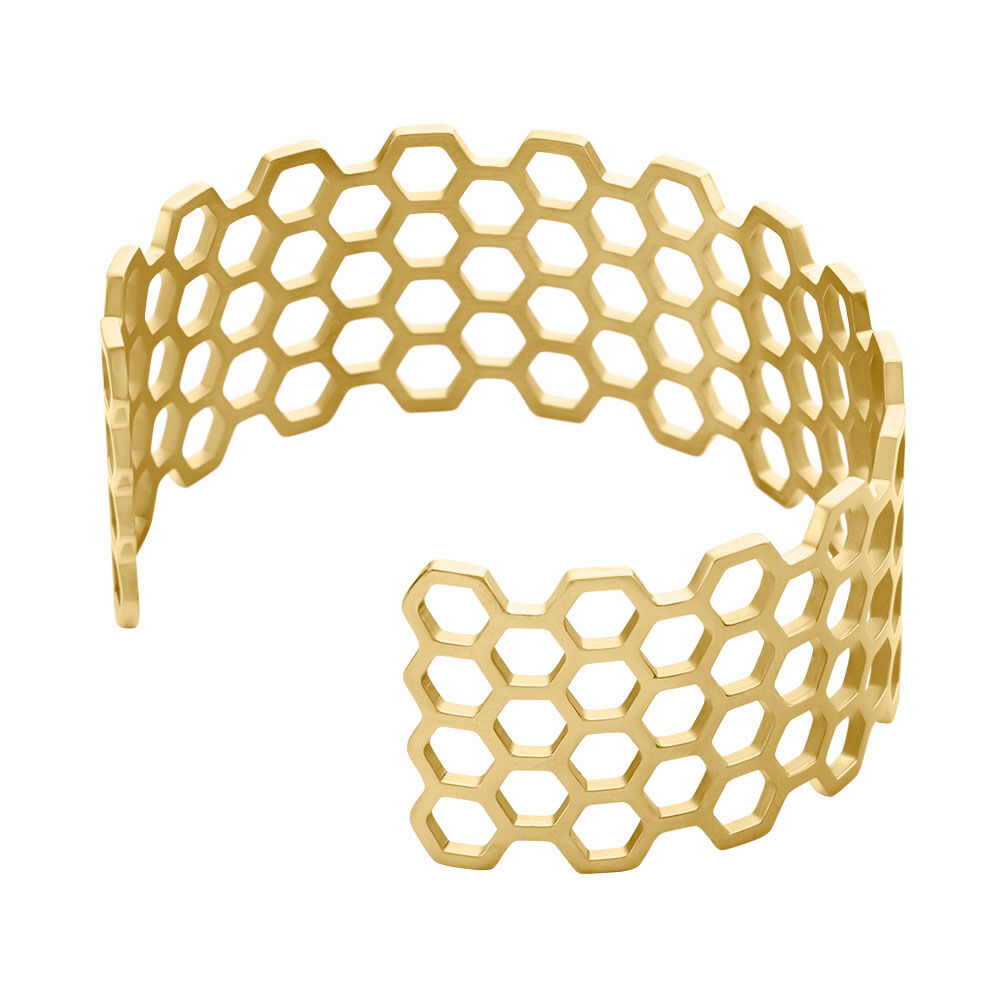 Bracelet Manchette Ouvert Acier Dor&eacute; Buglose - Bijoux fantaisie Femme | Marc Orian