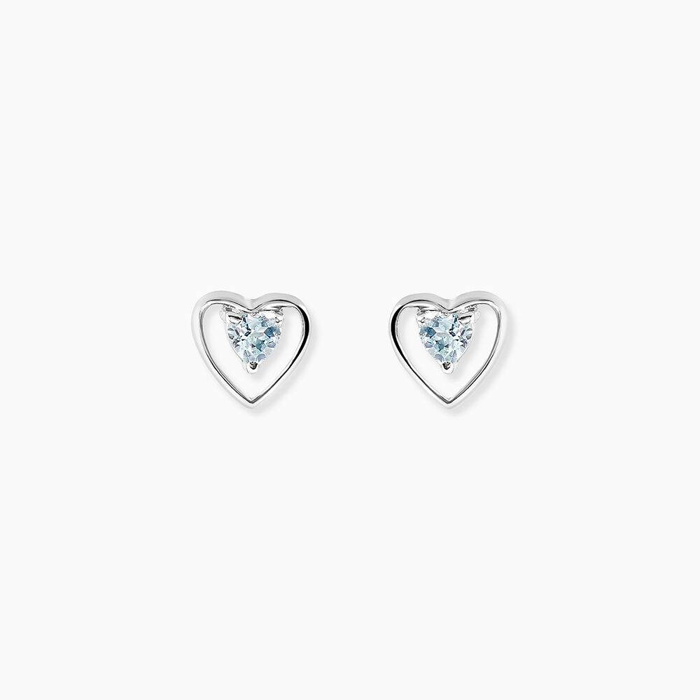Boucles D'oreilles Puces Luann Or Blanc Topaze - Puces Femme | Marc Orian