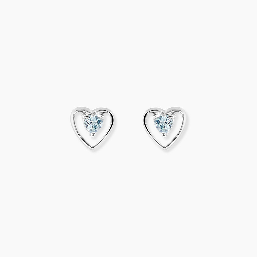 Boucles D'oreilles Puces Luann Or Blanc Topaze - Puces Femme | Marc Orian