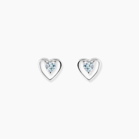Boucles D'oreilles Puces Luann Or Blanc Topaze - Puces Femme | Marc Orian