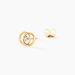 Boucles D'oreilles Puces Briitilia Or Jaune Diamant - Puces Femme | Marc Orian