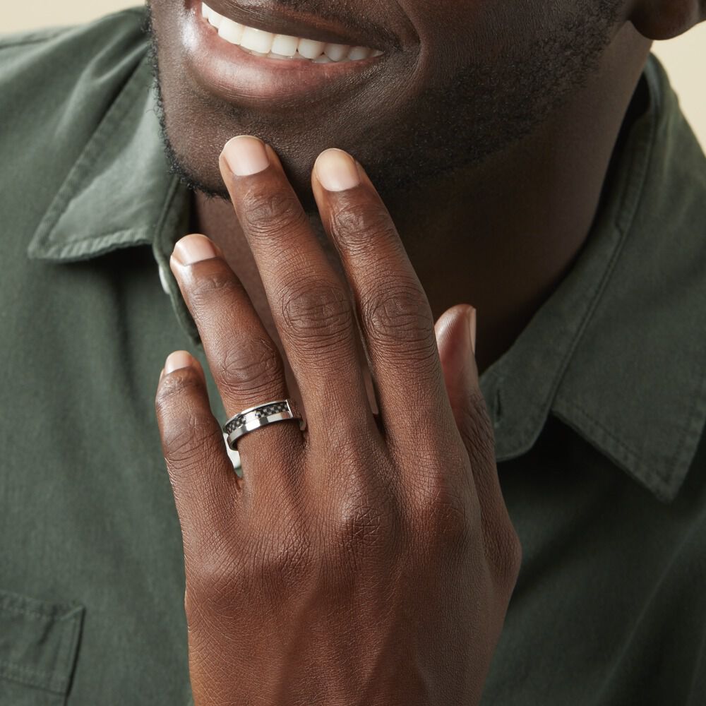 Bague Karly Acier Blanc -  Homme | Marc Orian