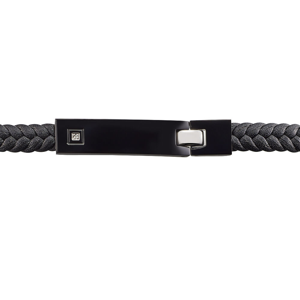 Bracelet Phebus Him Camille Acier Blanc Diamant - Bracelets cuir Homme | Marc Orian