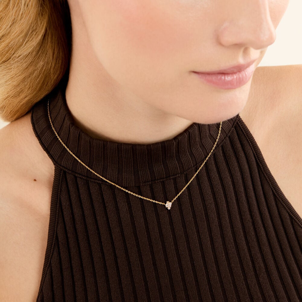 Collier Doline Plaqu&eacute; Or Jaune Oxyde De Zirconium - Colliers avec pierres Femme | Marc Orian