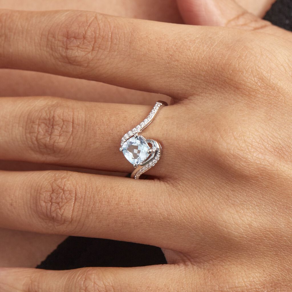 Bague Maria-serena Or Blanc Topaze Et Oxyde De Zirconium - Bagues Femme | Marc Orian
