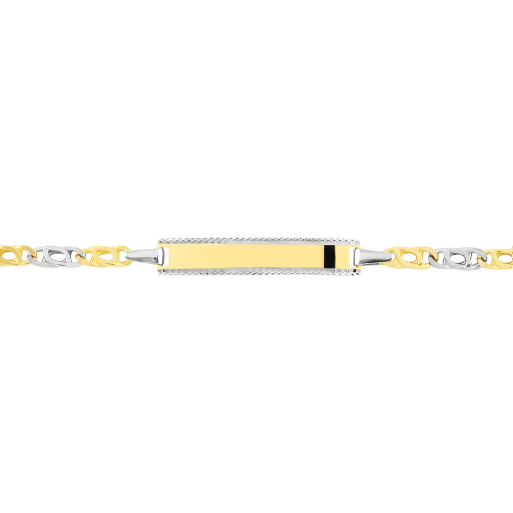 Bracelet Identité Fanelia Maille Marine Or Bicolore - Gourmettes Enfant | Marc Orian