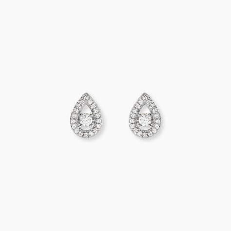 Boucles D'oreilles Puces Domitia Or Blanc Diamant - Puces Femme | Marc Orian