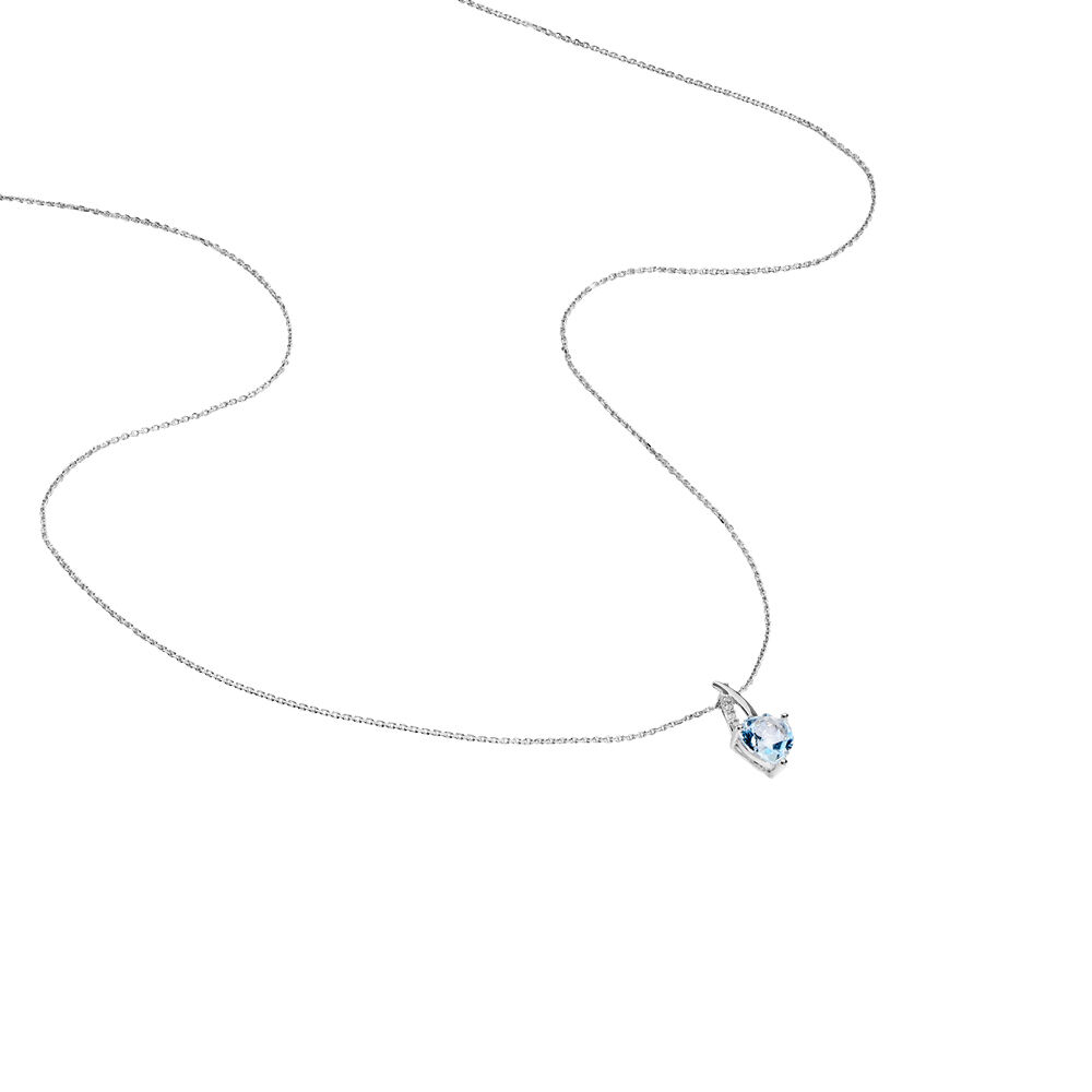 Collier Bertille Or Blanc Topaze Et Oxyde De Zirconium - Colliers avec pierres Femme | Marc Orian