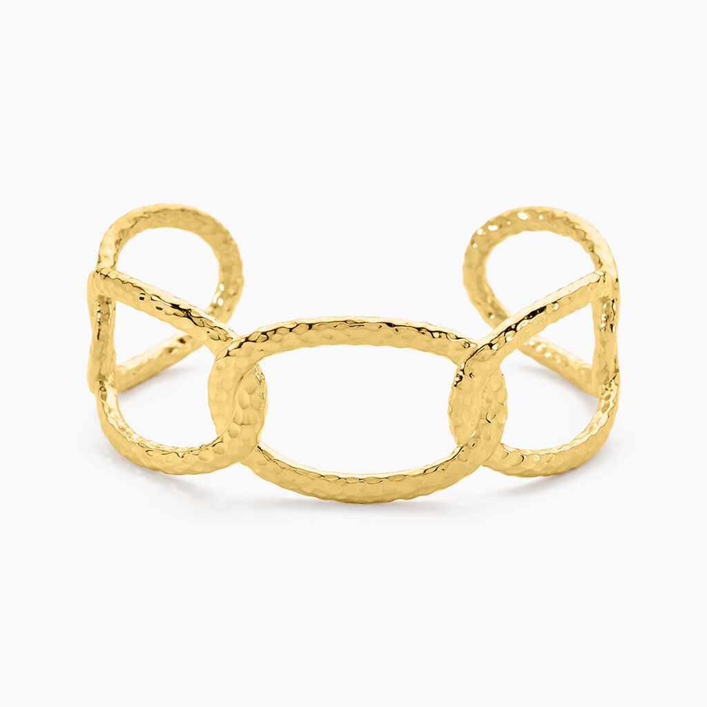 Bracelet Manchette Lorri Acier Dor&eacute; - Bracelets Anneaux Entrelaces Femme | Marc Orian