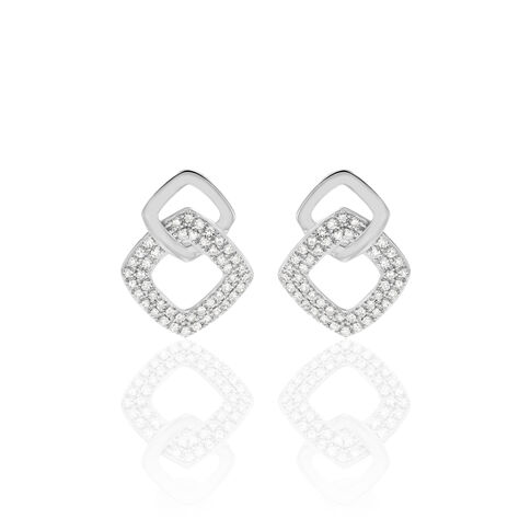 Boucles D'oreilles Pendantes Danka Or Blanc Diamant - Boucles d'oreilles Pendantes Femme | Marc Orian
