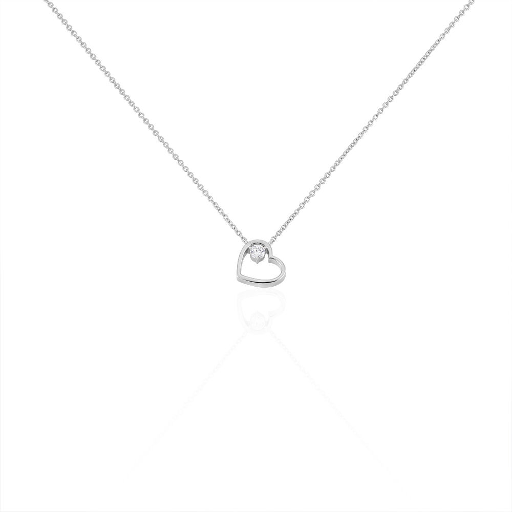 Collier Devona Argent Blanc Oxyde De Zirconium - Colliers avec pierres Femme | Marc Orian